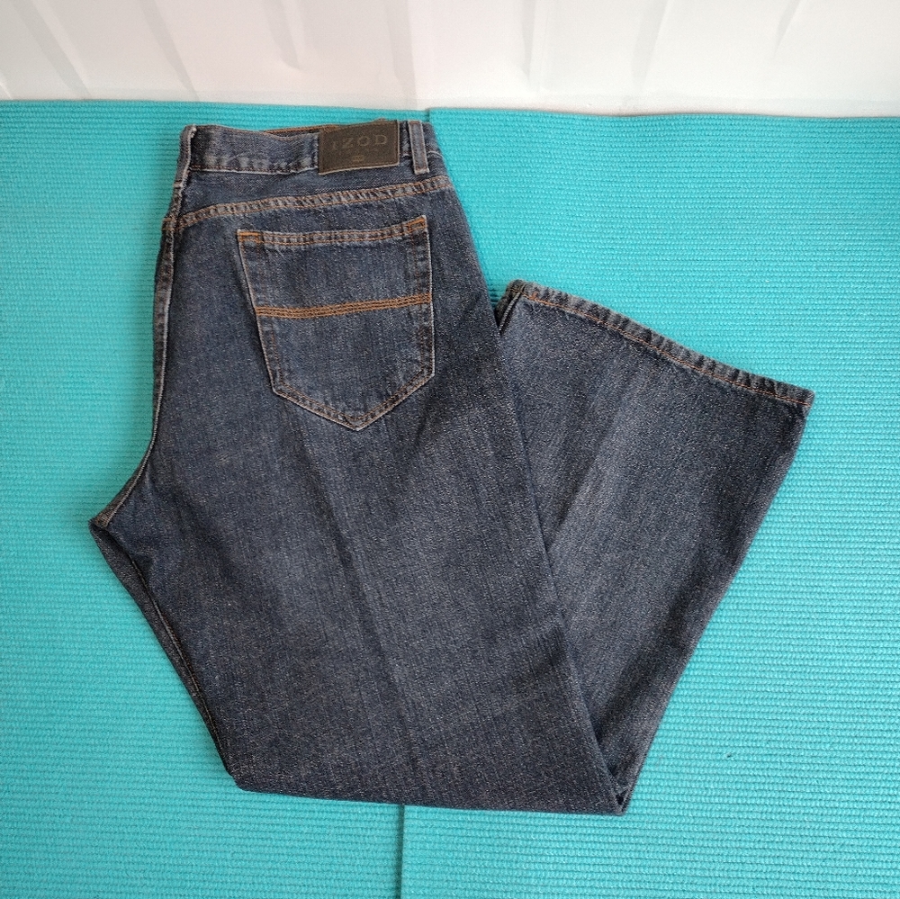 Izod Jeans Men's Cotton Denim Straight Jeans 36x29